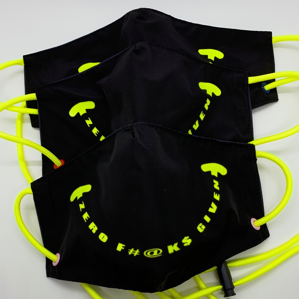 Zero F’s Given smiley Face Mask - water repellent